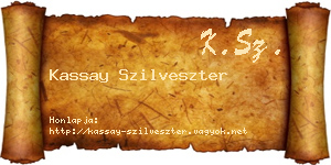 Kassay Szilveszter névjegykártya